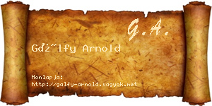 Gálfy Arnold névjegykártya